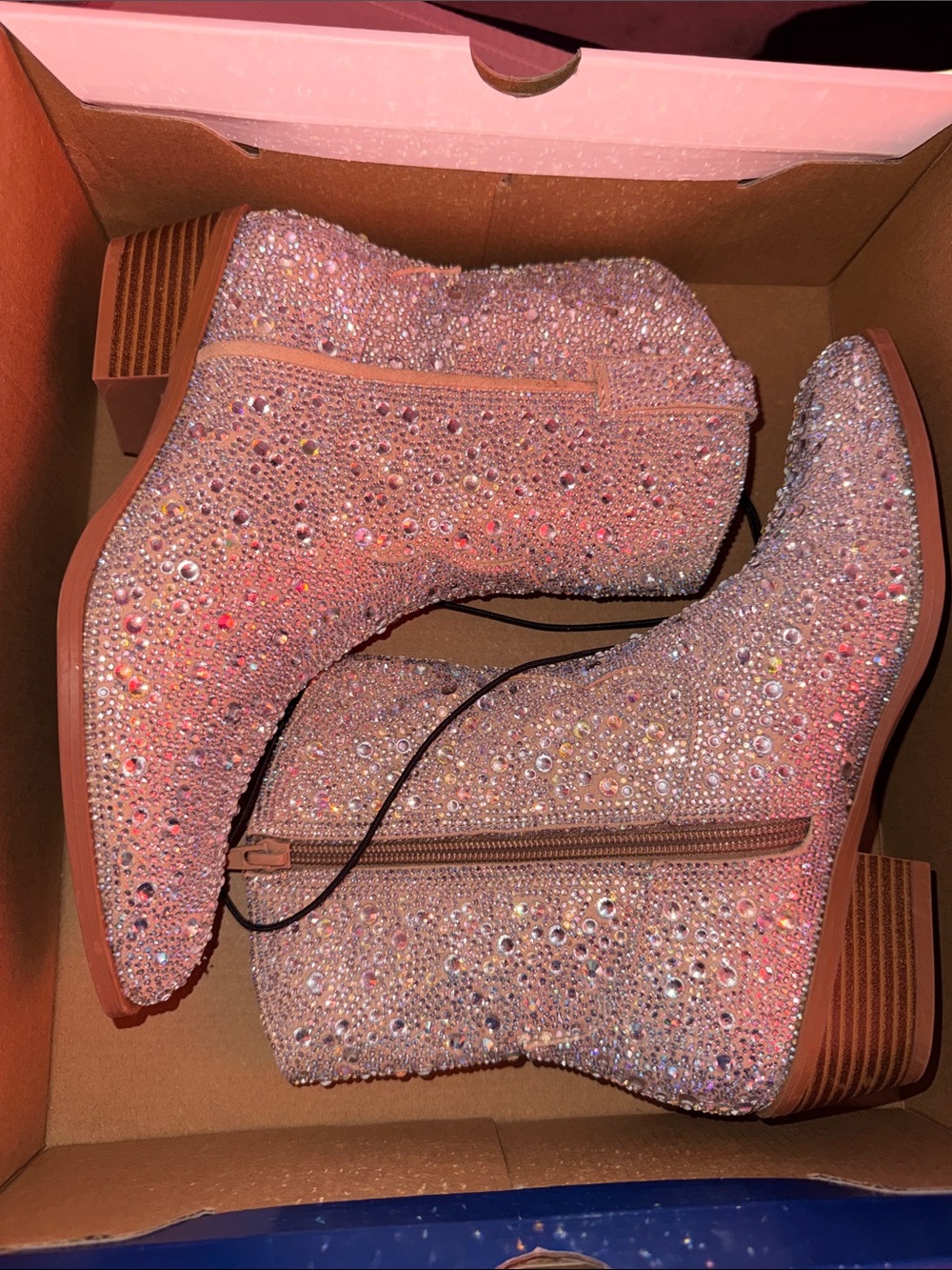 Sparkling Arizona Crystal Ankle Boots